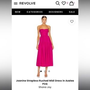 Joanine Strapless Ruched Midi Dress in Azalea Pink
Shona Joy